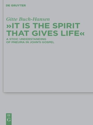 cover image of "It is the Spirit that Gives Life"